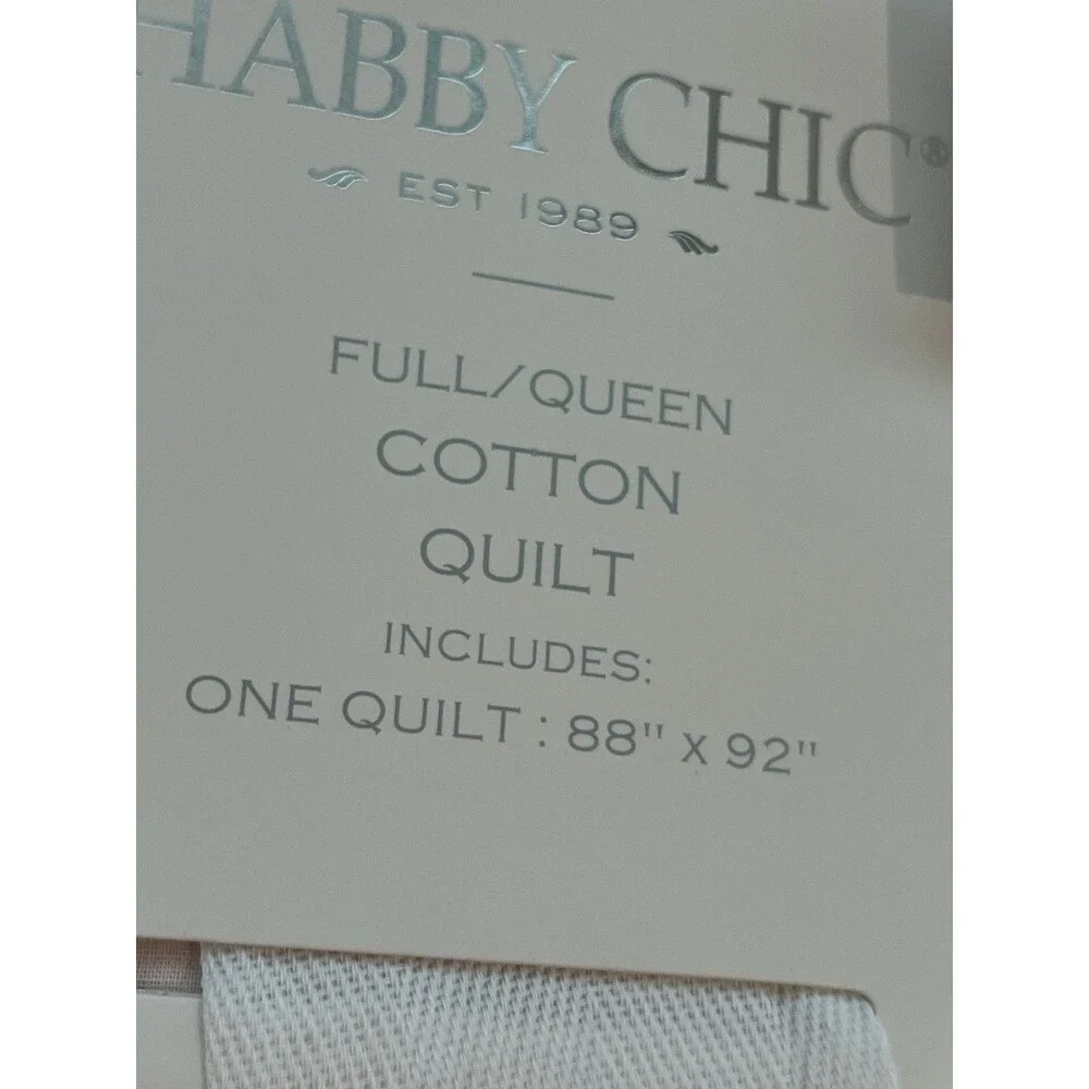 Shabby Chic Full/Queen Pink Quilt with All Over Bow Design 88”x92” New